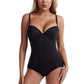 Body modellante con reggiseno | snellente arricciato - vita regolabile
