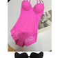 Body modellante con reggiseno | snellente arricciato - vita regolabile