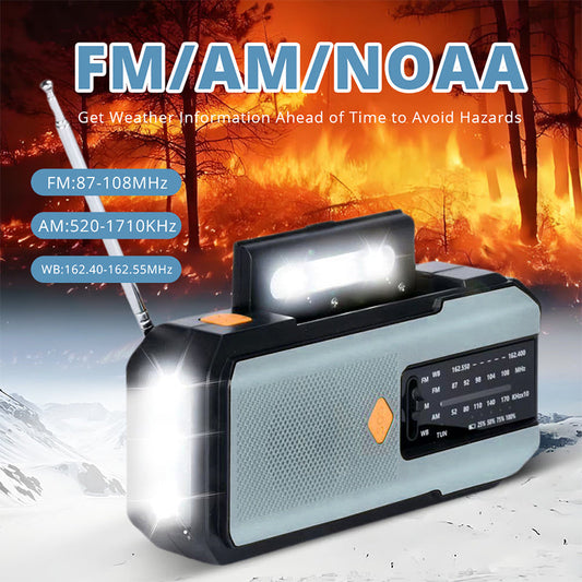 🔥49% DI SCONTO!📻Radio meteorologica di emergenza a manovella solare✨
