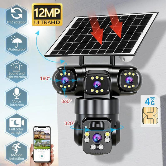 📢📢 40% OFF !!! ⏰ Telecamera di sicurezza Wi-Fi esterna 6K 9MP | Zoom 10x, 3 obiettivi, PTZ 360° | IP66 impermeabile, Visione notturna a colori, Audio bidirezionale, Motion Tracking