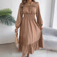 👗Nuovo arrivo - 50% di sconto!🥰Abito lungo da donna con volant e arricciature a maniche lunghe