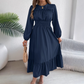 👗Nuovo arrivo - 50% di sconto!🥰Abito lungo da donna con volant e arricciature a maniche lunghe