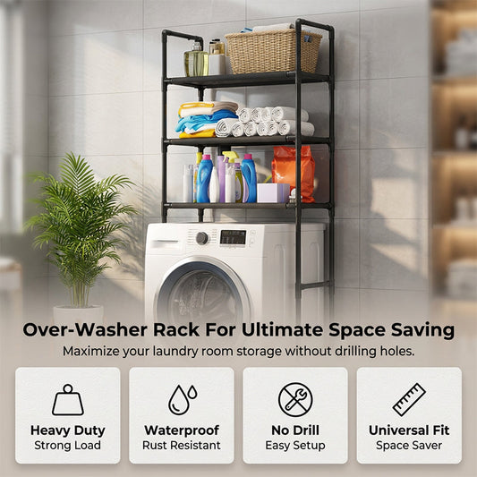 📢📢Sconto del 50%!!🏠✨ Pratico scaffale portaoggetti per bagno e lavanderia | Non è necessario forare 🛠️
