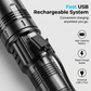 High-Lumen Rechargeable LED Flashlight with Digital Display