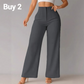 Pantaloni casual a gamba larga da donna in tinta unita