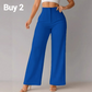 Pantaloni casual a gamba larga da donna in tinta unita
