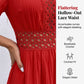 Chic abito a scollo a V con pizzo taglio Dettagli