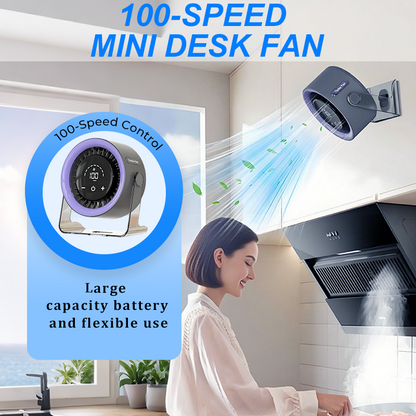 🏆Ventilatore da tavolo 2026 – Ricaricabile tramite USB con display LED 📊 | 100 velocità, inclinazione di 120° e oscillazione completa ↔️, ideale per il campeggio 🏕️ | Autonomia della batteria fino a 24 ore ⚡ | Progettato nel Regno Unito 💡🇬🇧