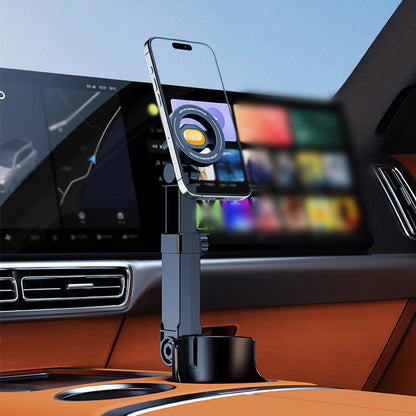 Supporto per cellulare da portabicchieri per auto – Regolabile a 360°, potente magnete N52, utilizzabile con una sola mano, compatibile con tutti i telefoni, modelli magnetici e a pinza per una guida sicura