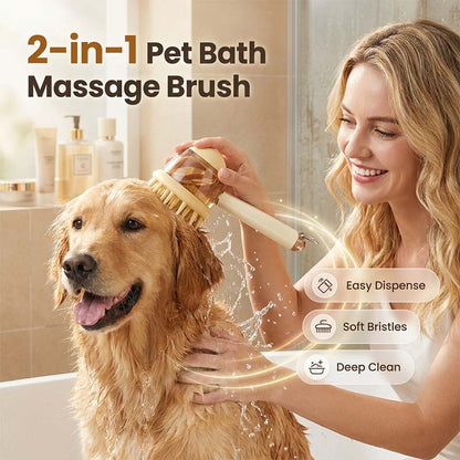 🔥🔥Spazzola massaggiante per animali con erogatore di shampoo.