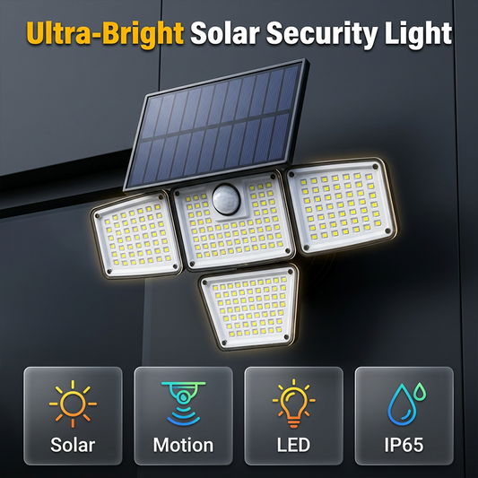 🔥 Oggi -50%! ☀️ Lampada da parete solare a 3 luci con sensore di movimento