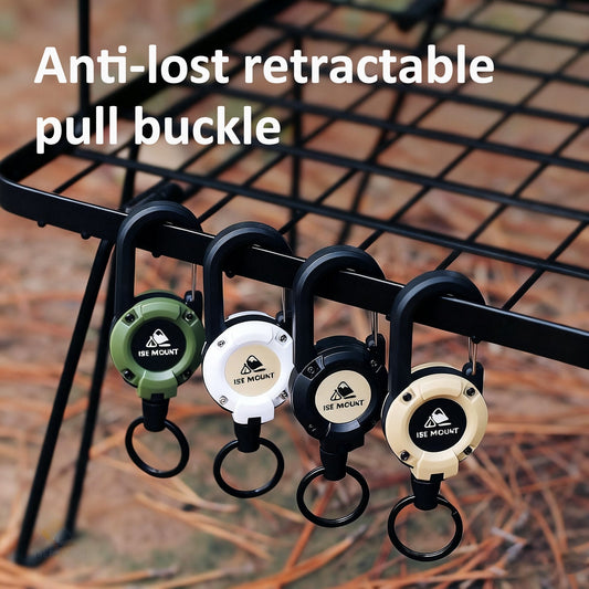 📢Acquistane 1 e ricevi 1 in omaggio💥🏆Portachiavi con moschettone retrattile 🎣 – Cavo in acciaio da 65 cm, avvolgicavo resistente, strumento EDC leggero per chiavi, documenti d'identità e attività all'apert