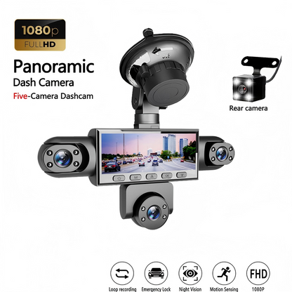 🎉 Saldi 2026 — Oltre 36.000 pezzi venduti! 🚗 Videoregistratore panoramico con 5 telecamere – visione completa senza angoli ciechi 🛡️✨