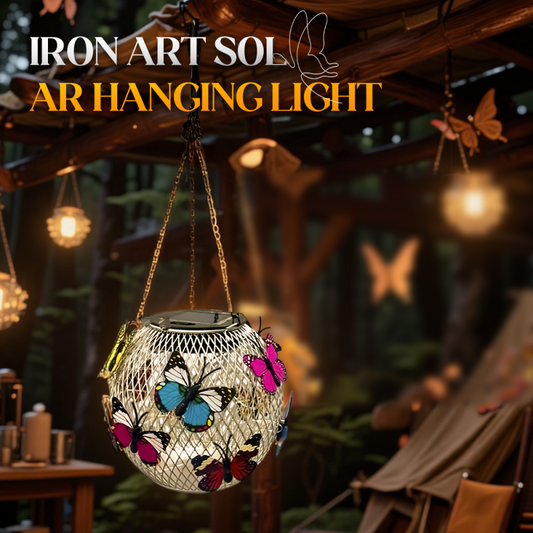 🦋 Lanterna solare in ferro con motivo a farfalla – resistente alle intemperie, luminosa e decorativa, ideale per giardino, terrazza e balcone ☀️✨