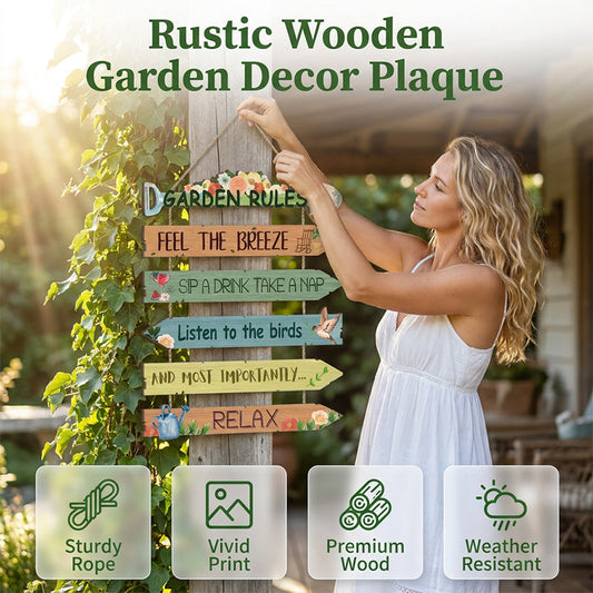 🌿 INSEGNA DA GIARDINO IN LEGNO RUSTICO! 🪵 Targa decorativa da parete dal fascino naturale – perfetta per giardino, patio o ingresso! Aggiungi calore e carattere al tuo spazio esterno! 🏡✨