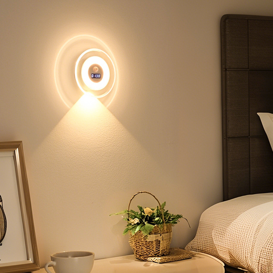 Luce notturna intelligente a LED con orologio e sensore di movimento