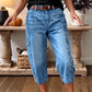 👖 SCONTO DEL 50%! 🌸 Pantaloni casual da donna in denim elasticizzato a vita bassa – Comodi e versatili – Perfetti per le giornate informali, le gite estive o un look chic in ufficio – traspiranti ed eleganti ✨🌿