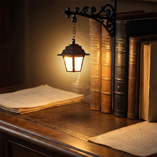 Lampada da libro a forma di lampione retrò in miniatura
