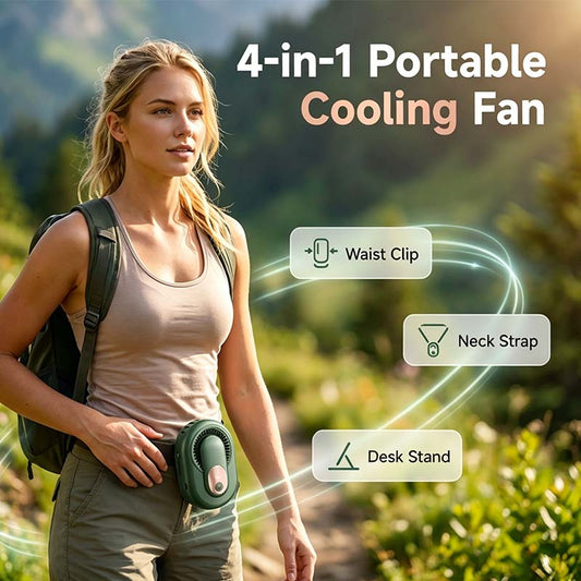 📢 -50%!! ⏰ Ventilatore portatile 4 in 1 – Turbo a 5 velocità, clip da cintura per avere le mani libere e display LED digitale – Ideale per il lavoro, lo sport e i viaggi 🌬️