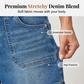 Bermuda in denim da donna a vita media con tasche