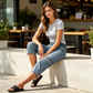 Pantaloni Capri Cargo a vita alta da donna