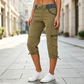 Pantaloni Capri Cargo a vita alta da donna