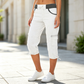Pantaloni Capri Cargo a vita alta da donna