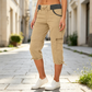 Pantaloni Capri Cargo a vita alta da donna