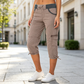 Pantaloni Capri Cargo a vita alta da donna