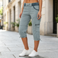 Pantaloni Capri Cargo a vita alta da donna