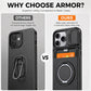 Cover Antiurto per iPhone con Porta Carte – Protezione Rinforzata, Copertura Fotocamera Scorrevole