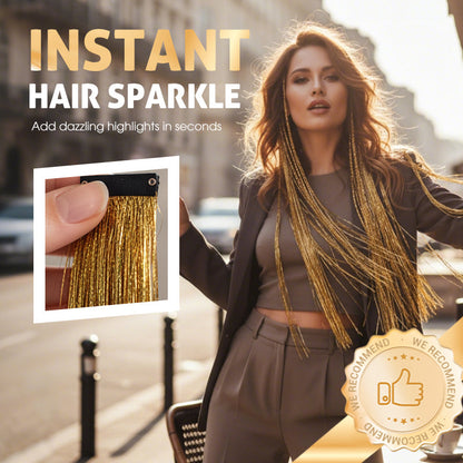 ✨💇‍♀️ Tinsel per Capelli con Clip – Lucentezza Stellare, Senza Colla né Nodi, Si Mette e Si Toglie in 1 Minuto 🎀🌟