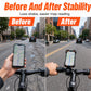 📱 Supporto per bici con ammortizzatore – a 4 assi, chiusura meccanica, azionamento con una sola mano. Perfetto per le bici elettriche! 🚴‍♂️🔒