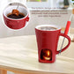 🍫 Tazza per Fonduta in Ceramica per Cioccolato e Formaggio 🫕 | Scaldacandela Integrato e Forchettina Inclusa 🍴 | 200ml, Mantiene Caldo e Fluido per Frutta e Dolci ✨