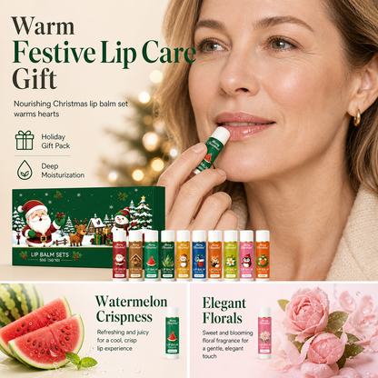 🎄 Risparmia il 50%! 💋 Set di balsami per le labbra natalizi: idratanti e pronti da regalare ✨