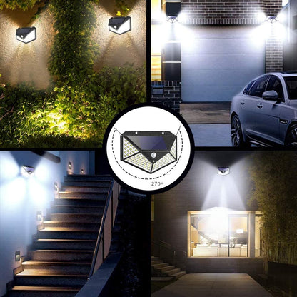 💥 Sconto del 50% 💥 Faretti solari LED da esterno con sensore di movimento – 100 LED, IP65