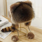 🎁💥Cappello di peluche per genitori e bambini con coda di procione